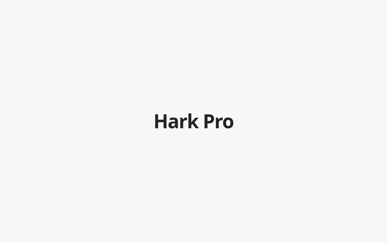 Screenshot of the Hark Pro page
